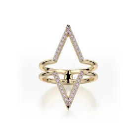 0.14ctw Double V Diamond Ring