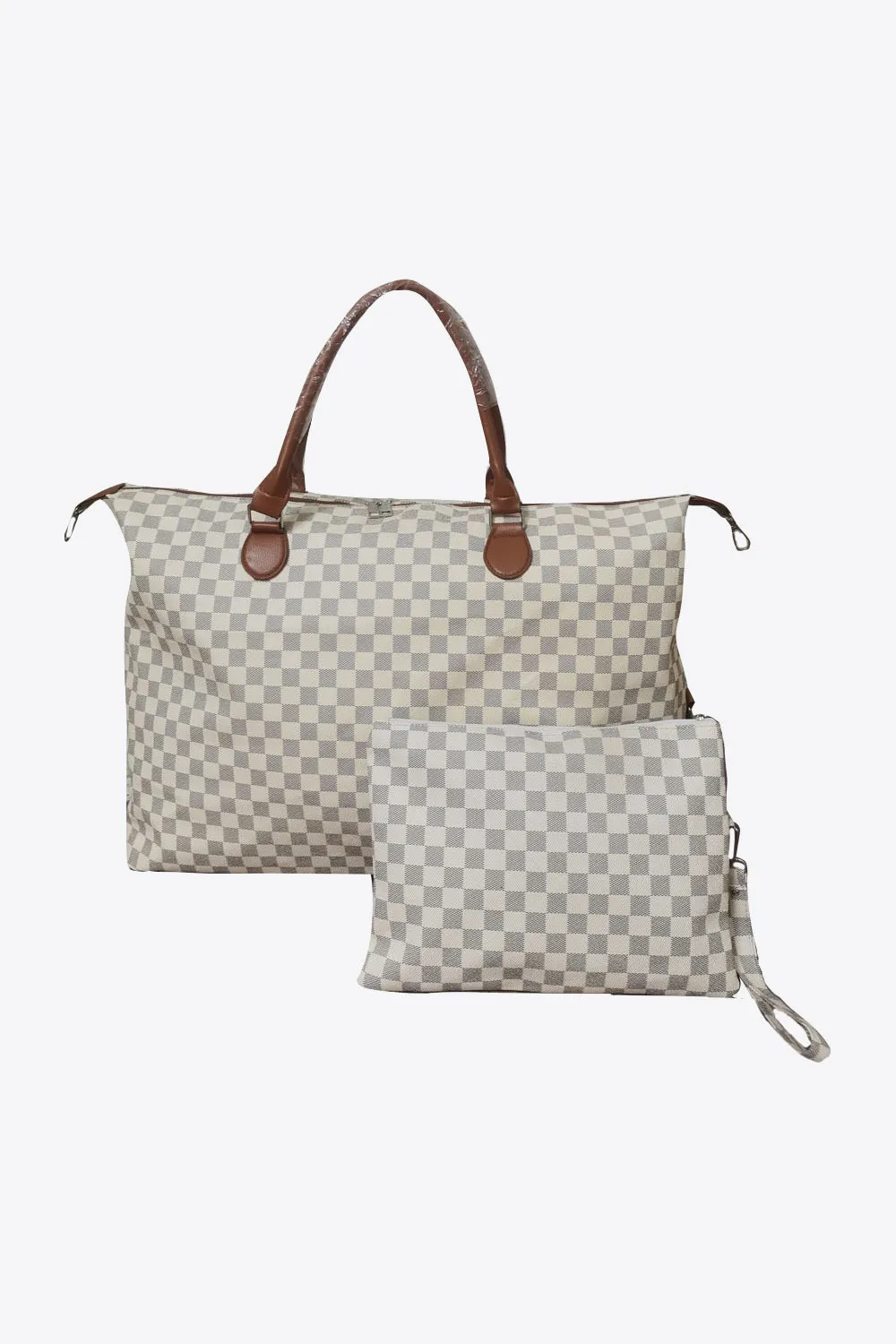 3 Checkered Bag w/ Matching Pouch