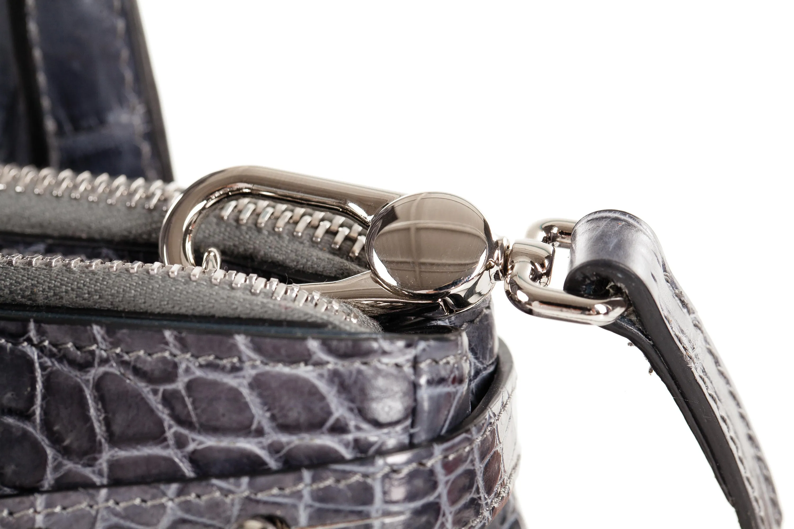 30-657-GRY THE JULIETTE Gracen Nile Crocodile Handbag, Gray