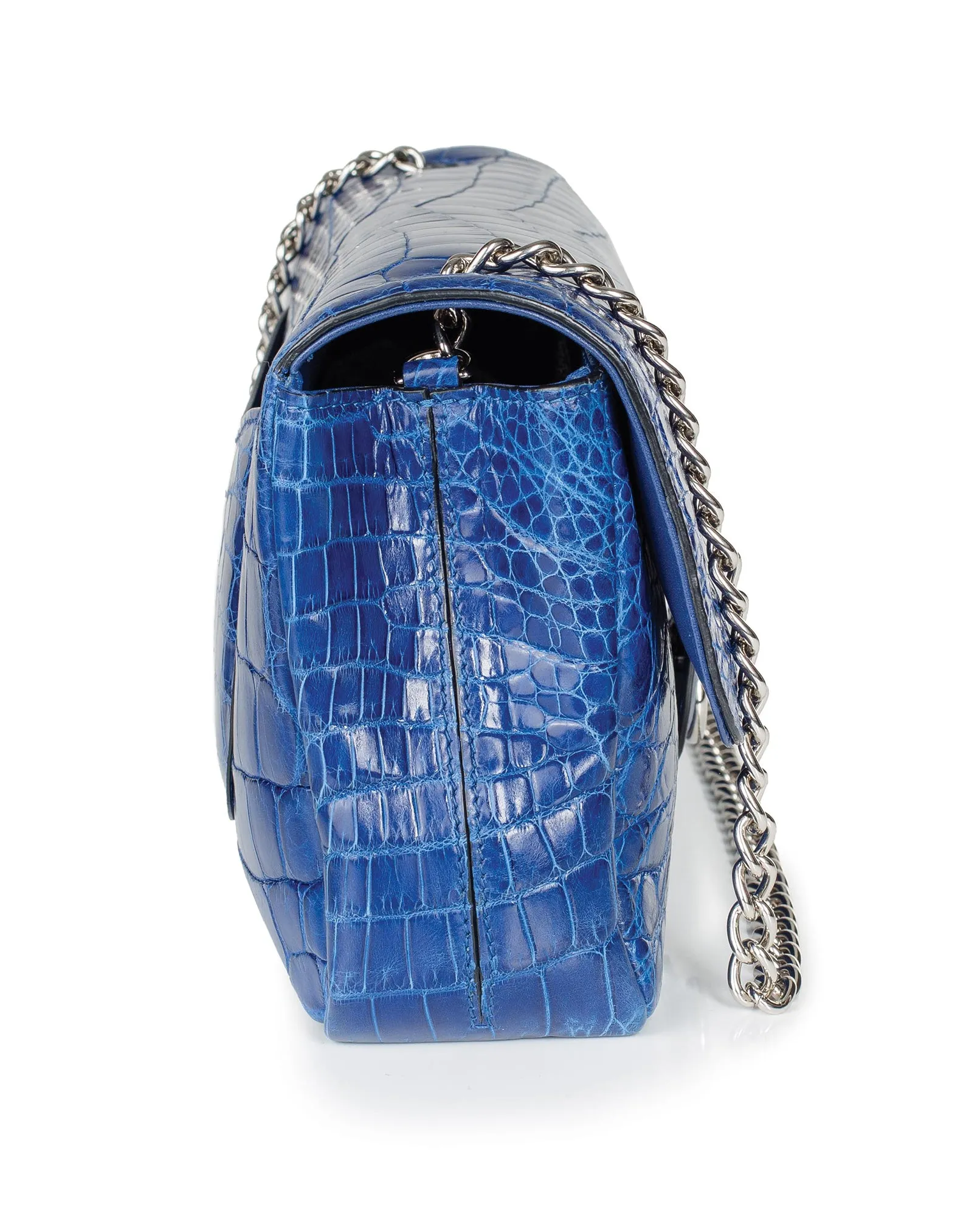 30-660-BLU THE CHARLOTTE Gracen Nile Crocodile Handbag, Blue