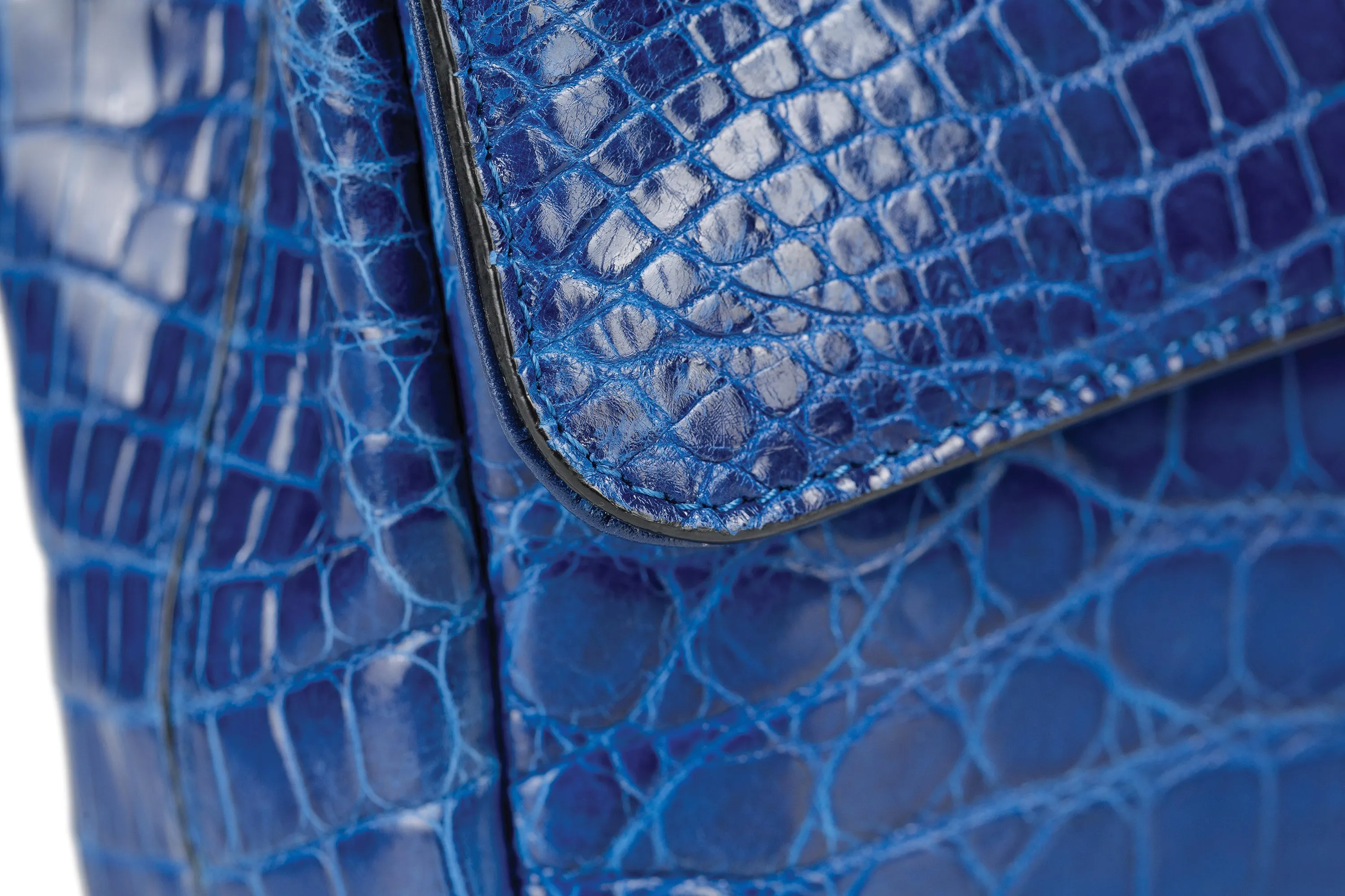 30-660-BLU THE CHARLOTTE Gracen Nile Crocodile Handbag, Blue