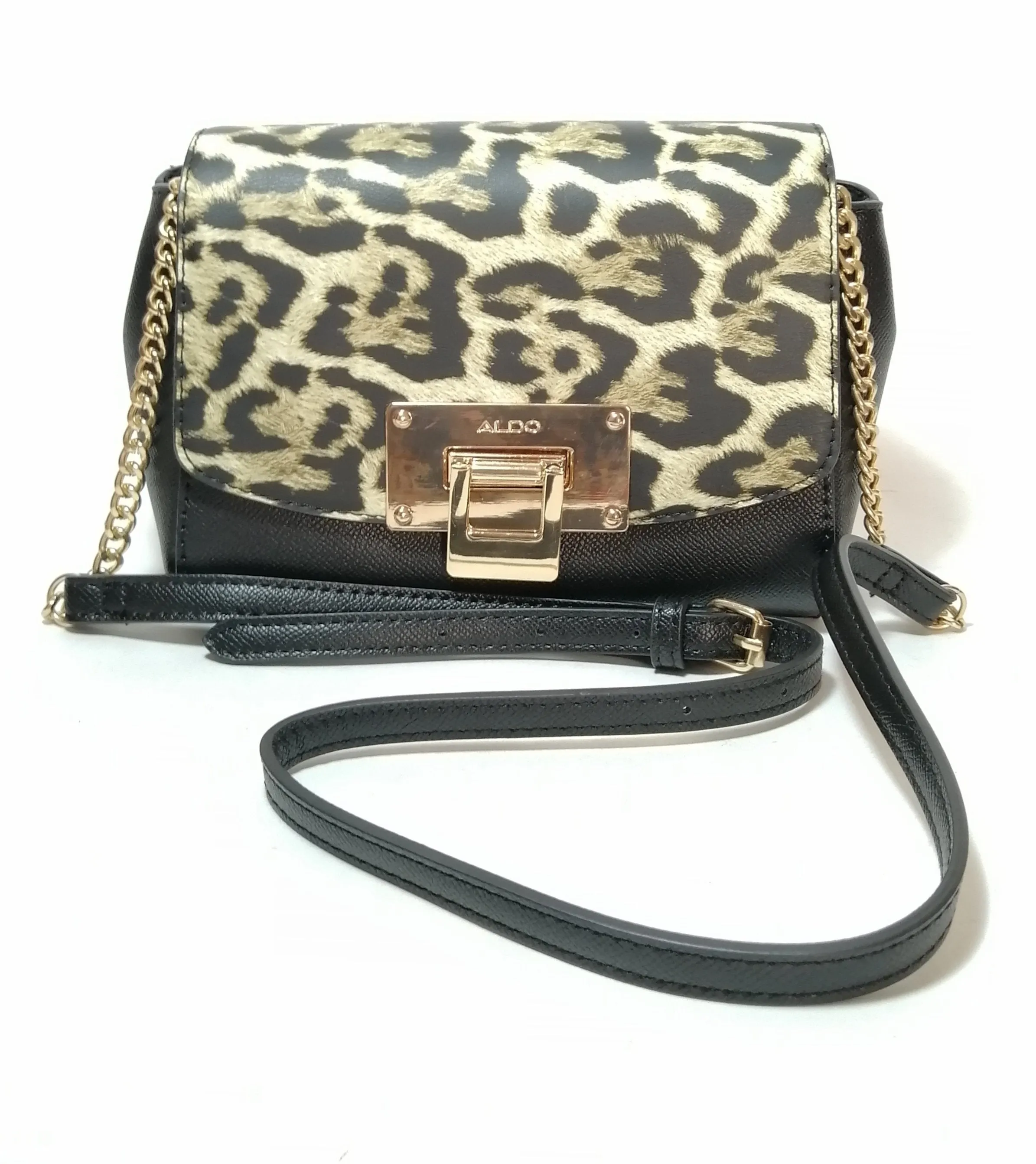 ALDO Black Leopard Print Crossbody | Like New |