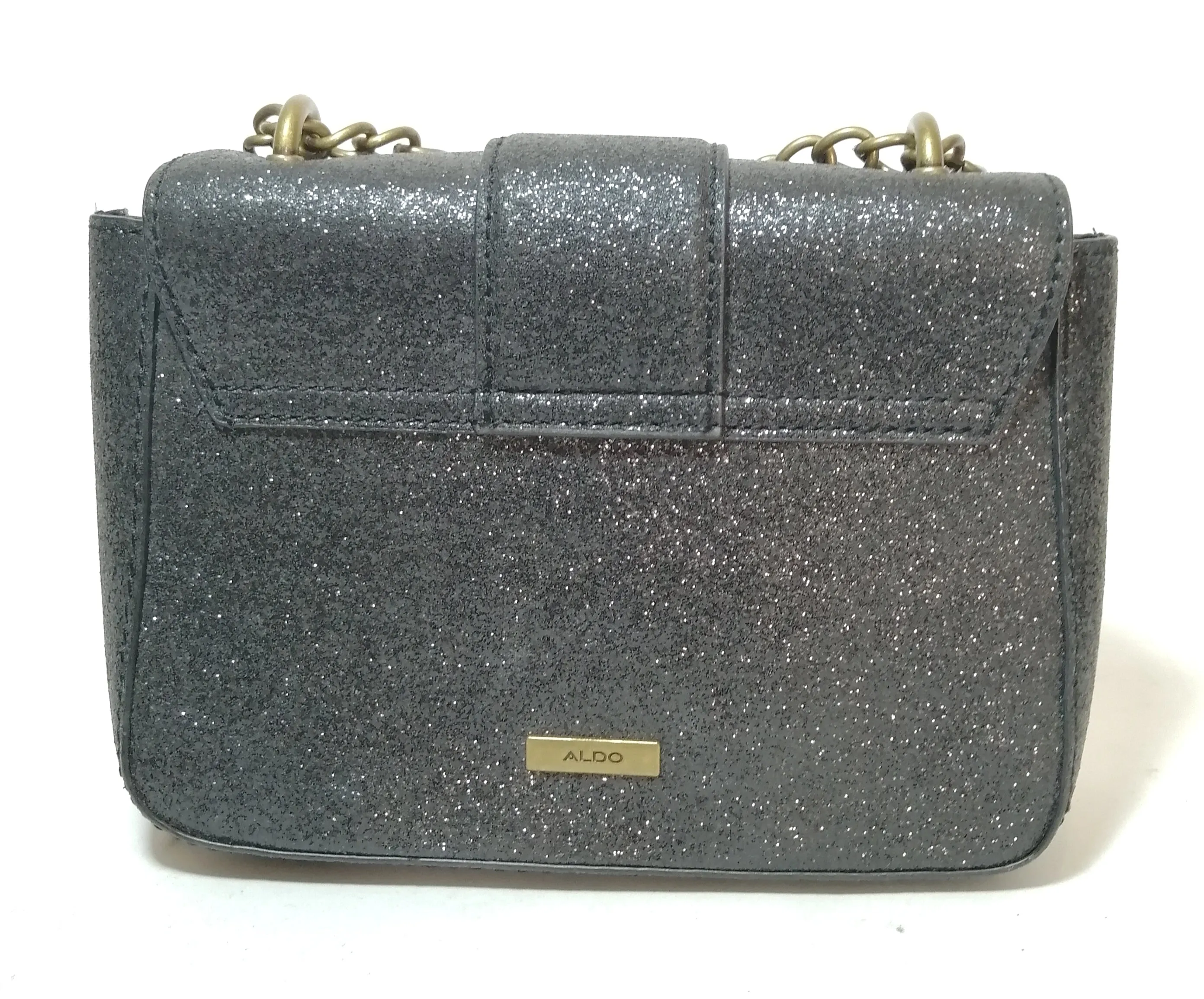 ALDO grey glitter bow & rhinestones cross body bag | Gently Used |