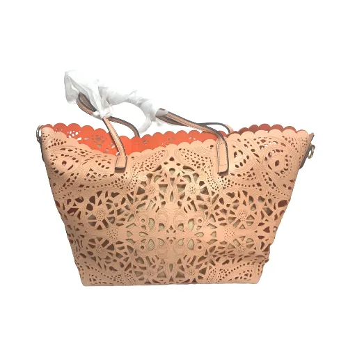 ALDO Peach & Gold Laser-cut Tote | Like New |