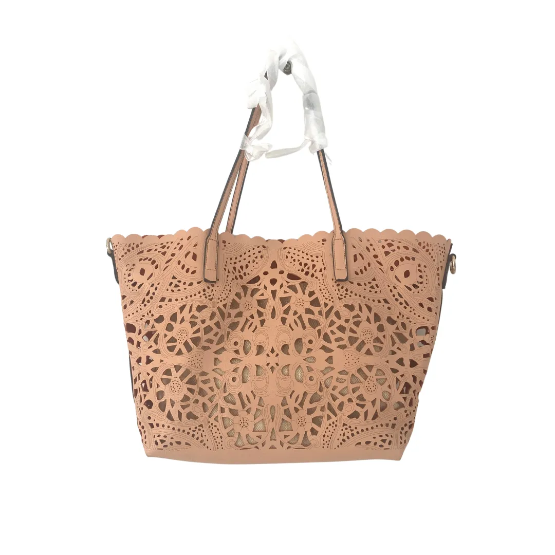 ALDO Peach & Gold Laser-cut Tote | Like New |