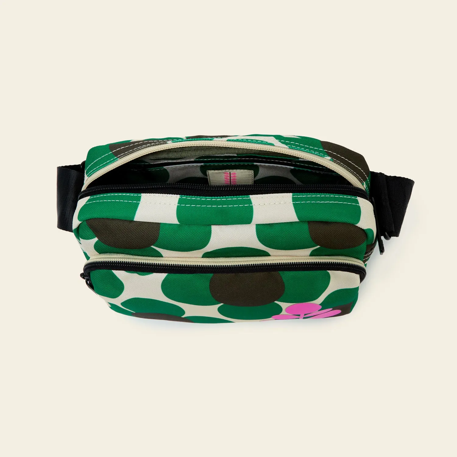 Angle Camera Bag - Retro Flower Emerald