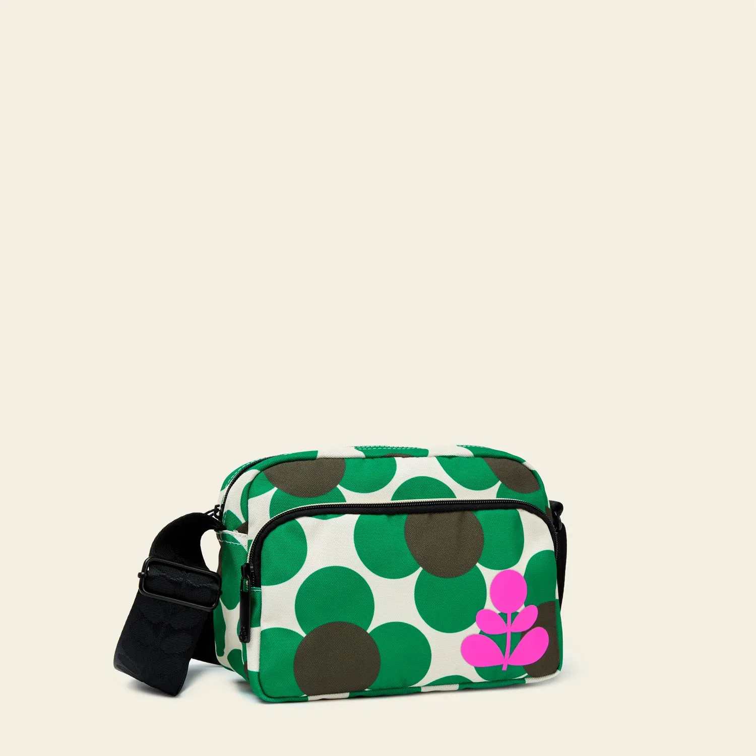 Angle Camera Bag - Retro Flower Emerald