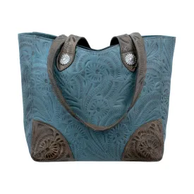 Annie's Secret Collection Large Zip Top Tote with Secret Compartment - Denim Blue