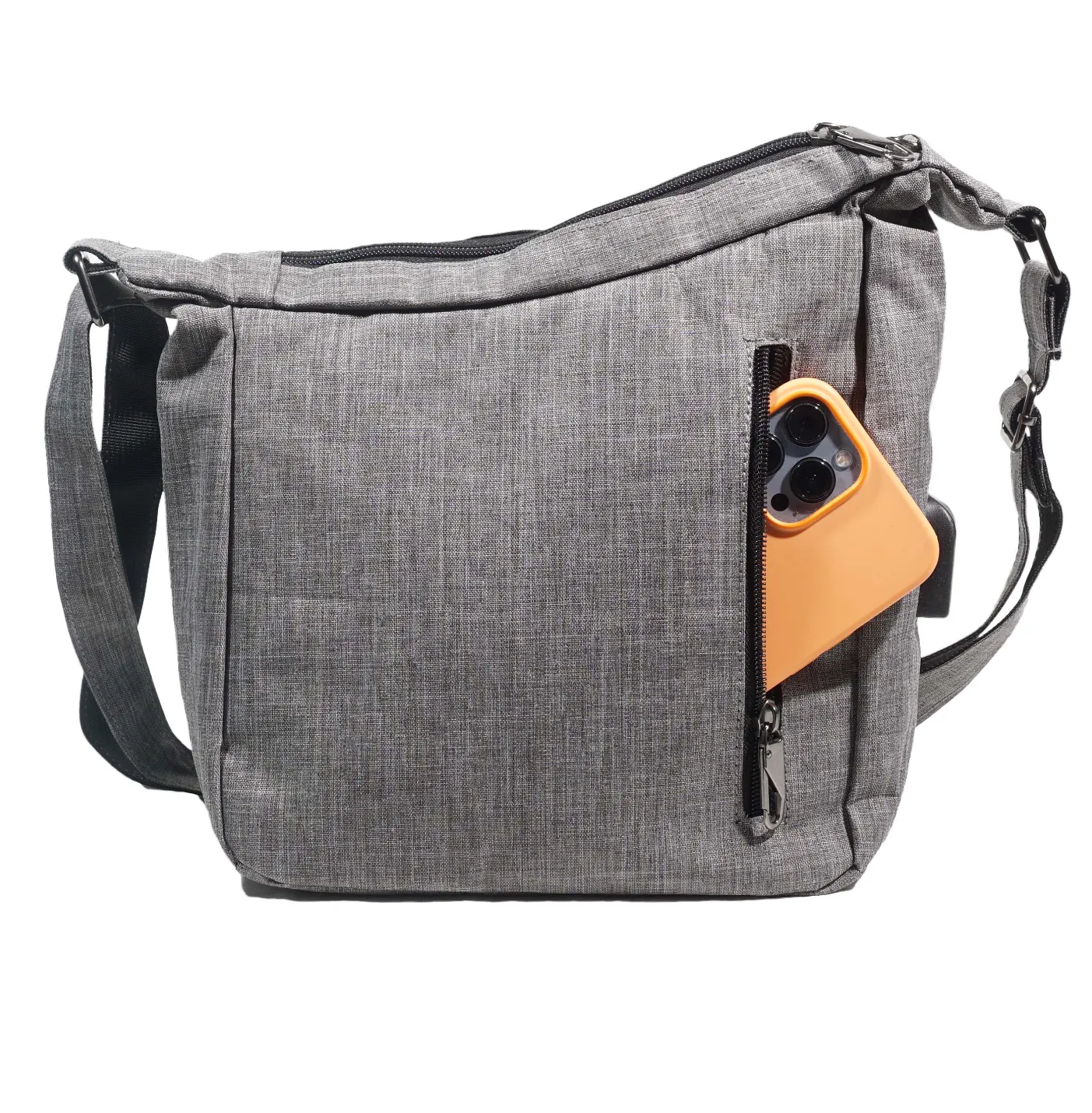 Anti Theft Crossbody Bag Gray