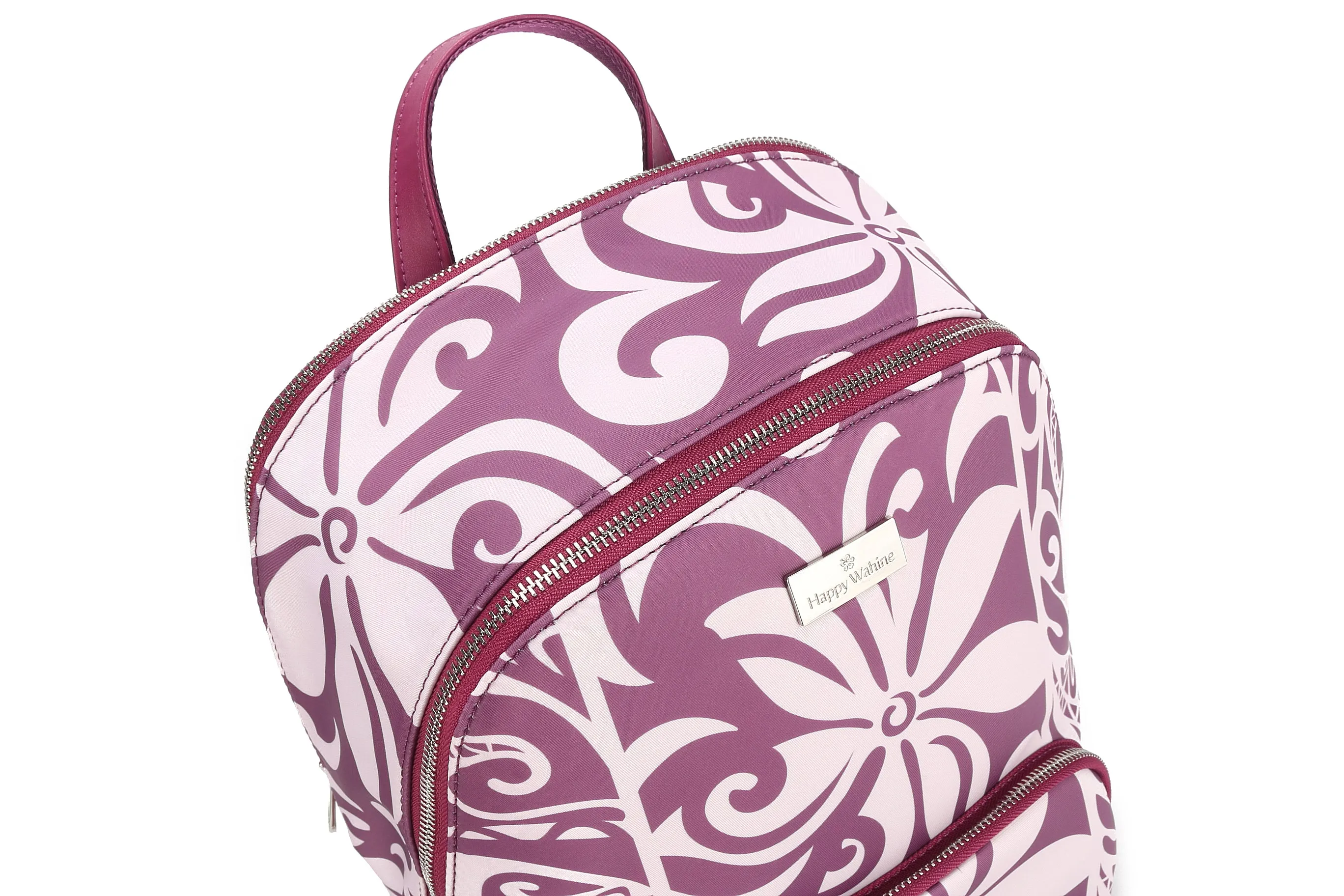 Backpack Large Ke'olu Tapa Tiare Mauve