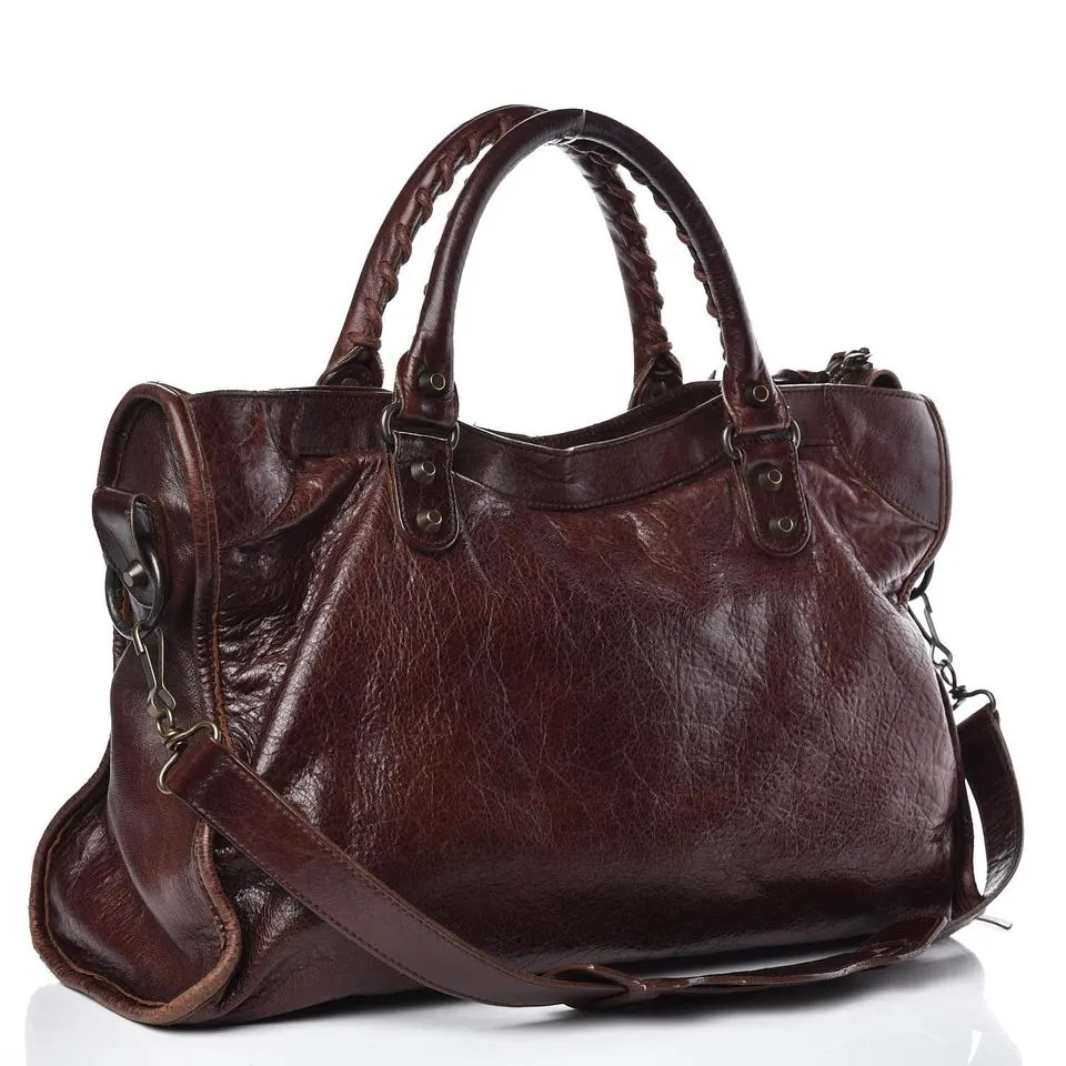 Balenciaga Chevre Classic City Mogano Brown Leather Tote