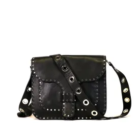 Black Crossbody Bag With Studs