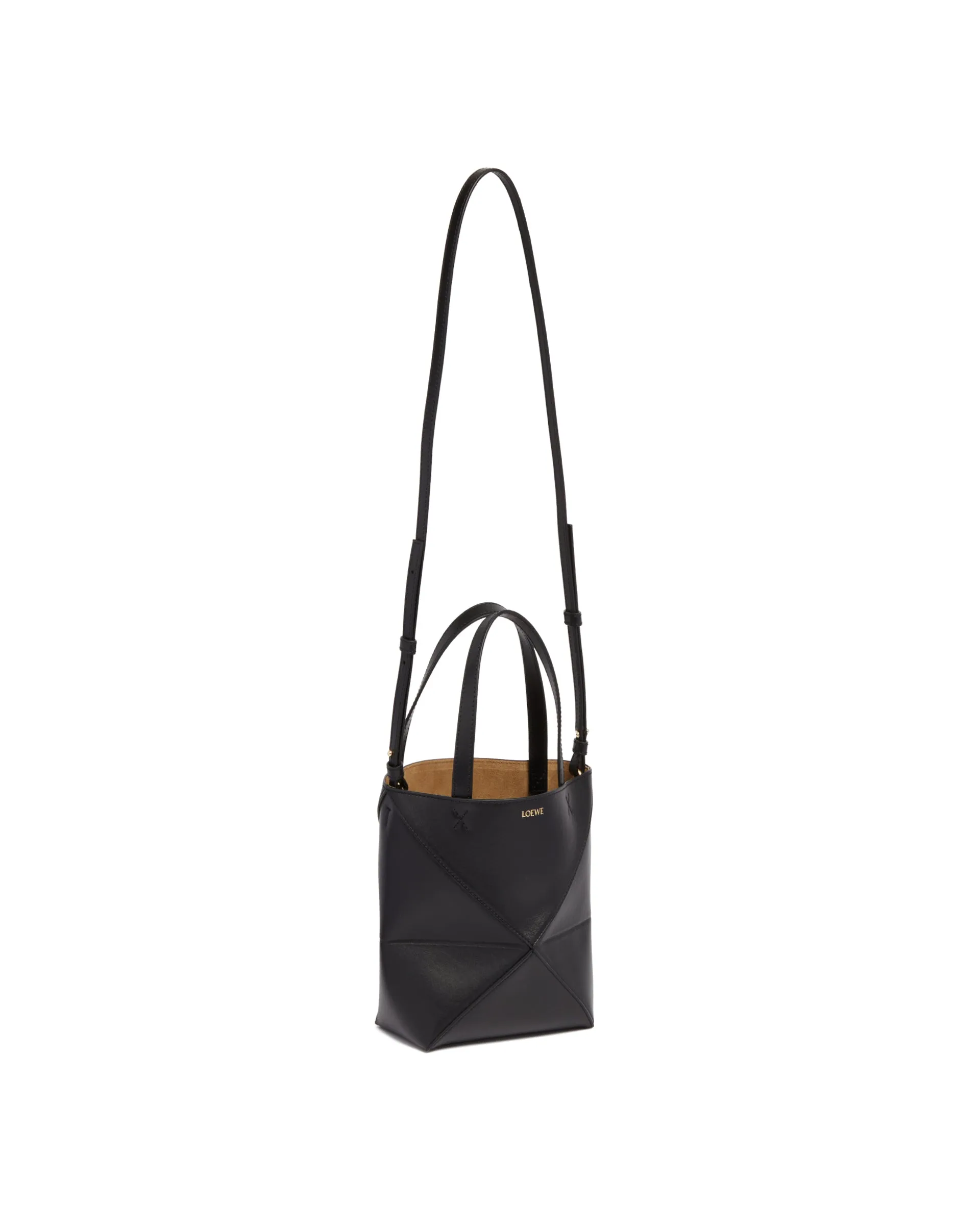 Black Mini Puzzle Fold Tote