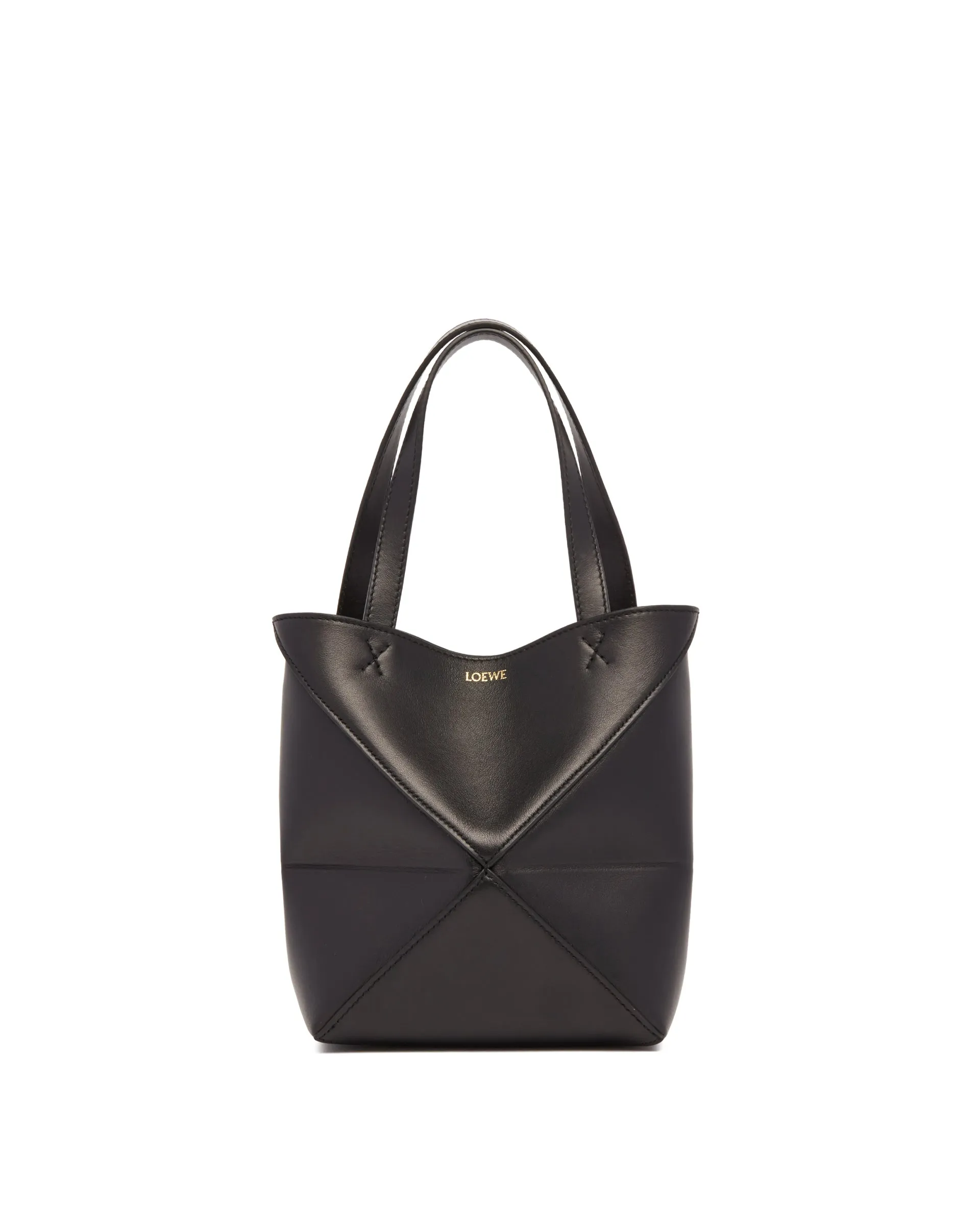 Black Mini Puzzle Fold Tote