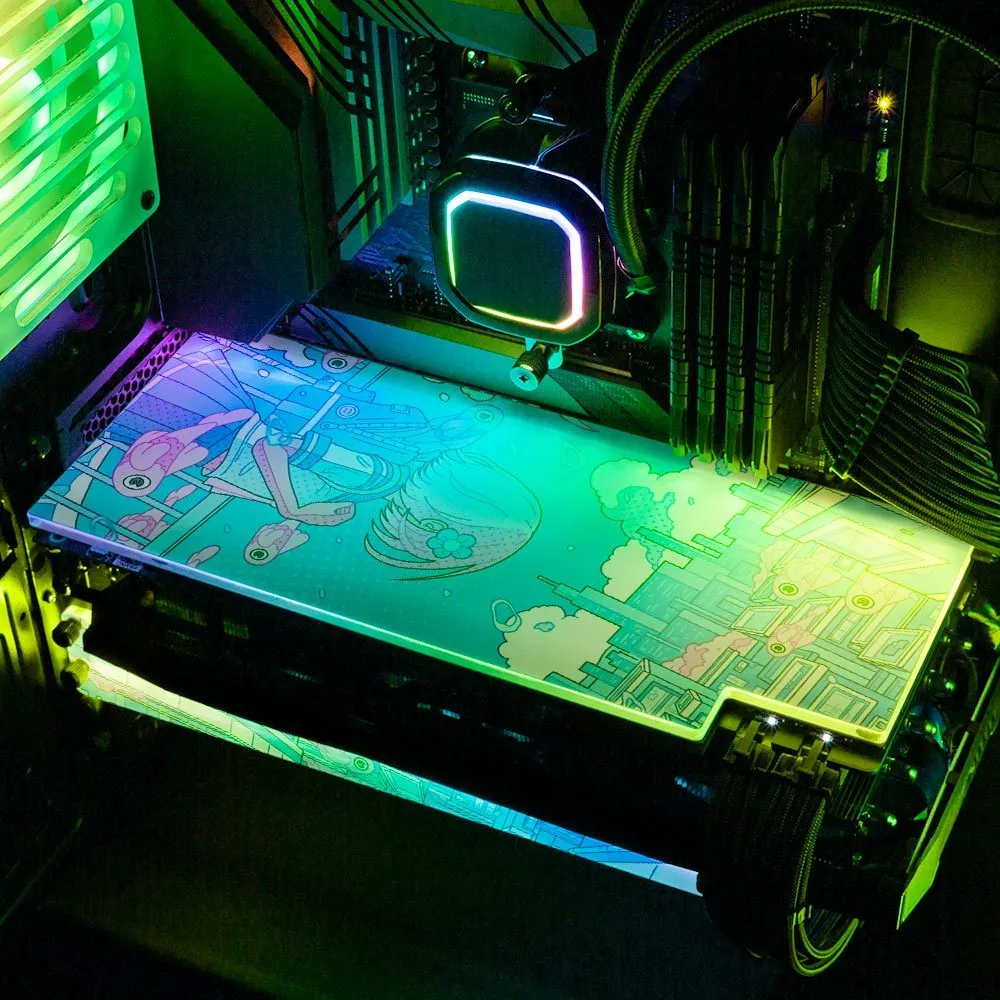 Blue Color RGB GPU Backplate