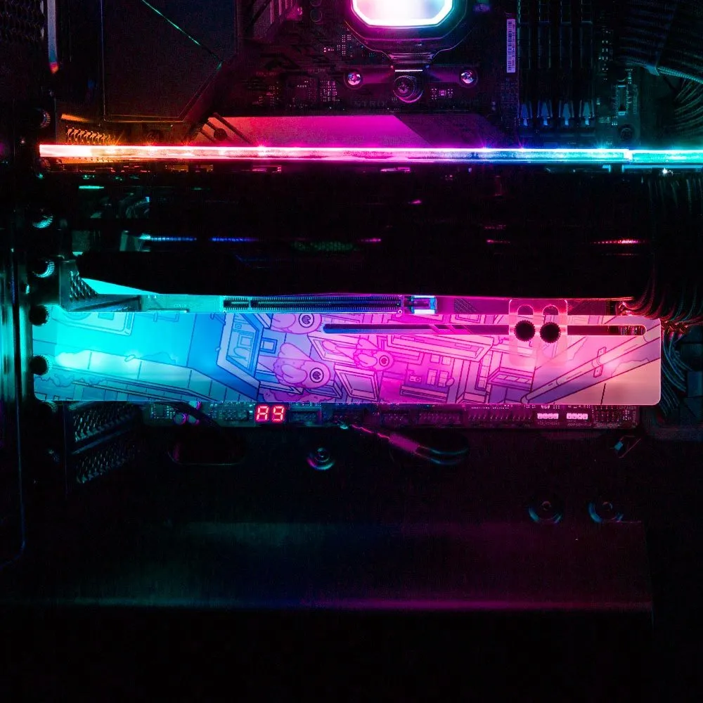 Blue Color RGB GPU Support Bracket