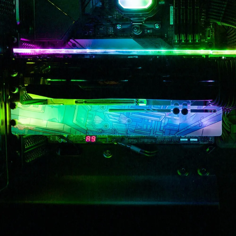 Blue Color RGB GPU Support Bracket