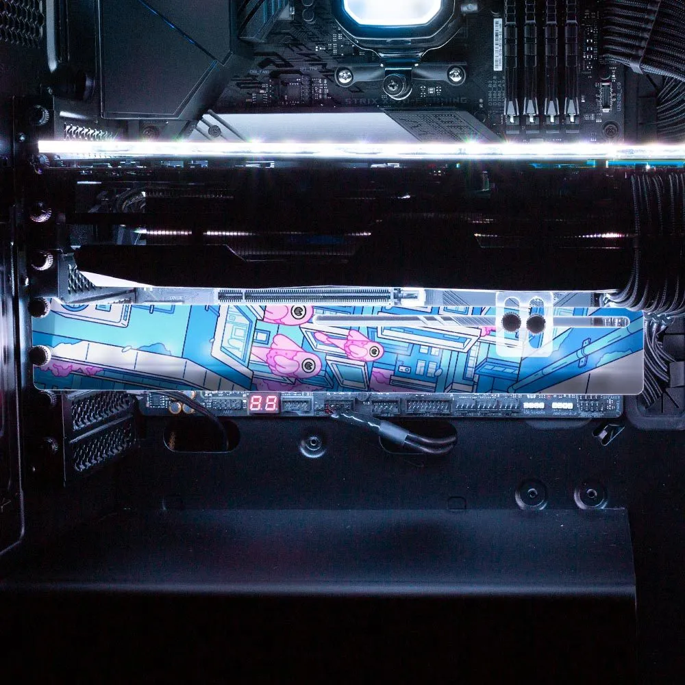 Blue Color RGB GPU Support Bracket