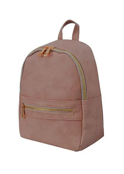 Blush Faux Leather Backpack