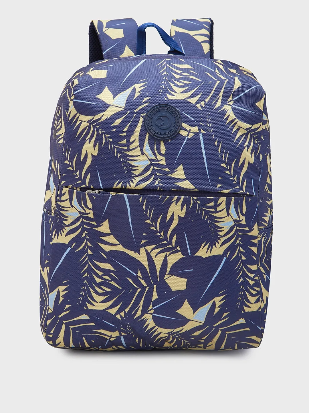 Caprese Eddy Laptop Backpack Medium Printed Navy