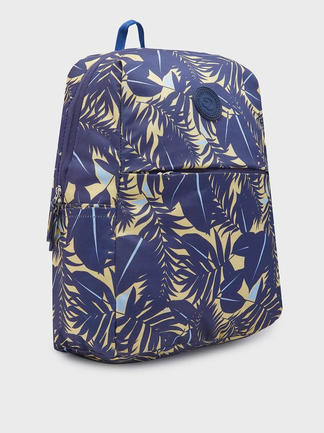 Caprese Eddy Laptop Backpack Medium Printed Navy