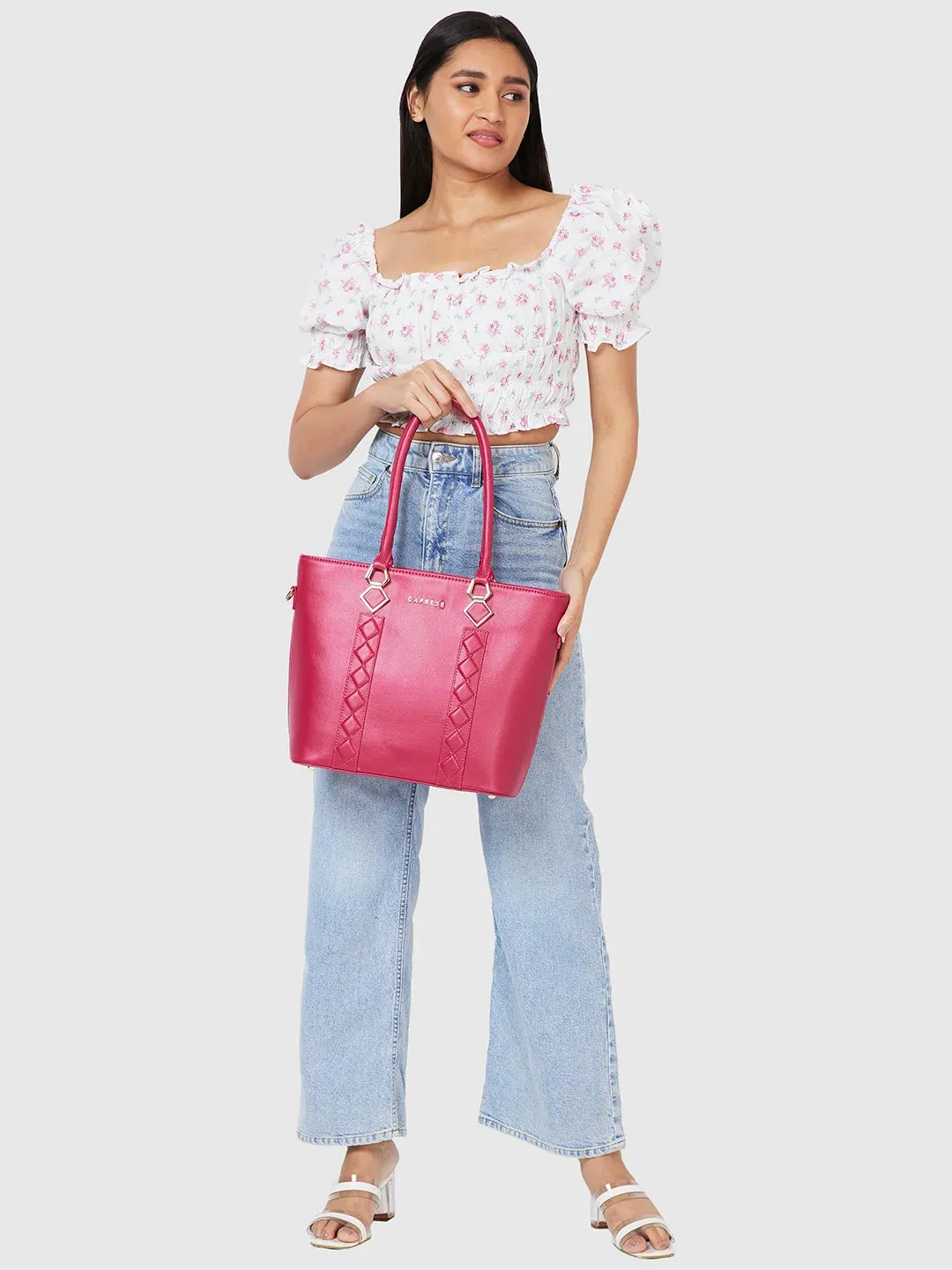 Caprese Lydia Tote Large Raspberry Pink