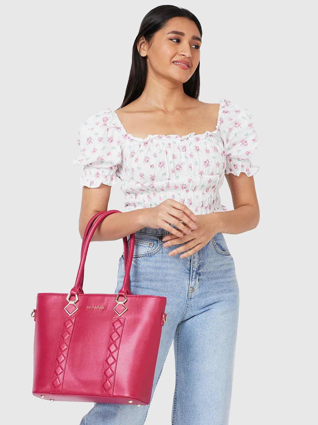 Caprese Lydia Tote Large Raspberry Pink