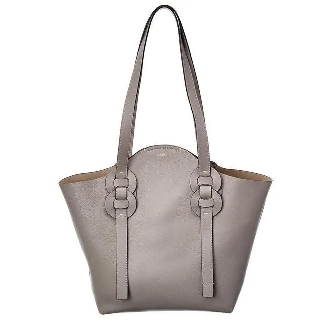 Chloe Darryl Medium Motty Grey Leather Tote