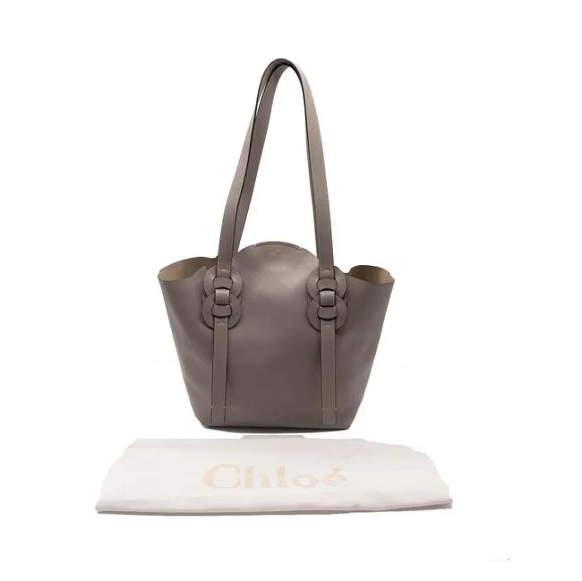 Chloe Darryl Medium Motty Grey Leather Tote