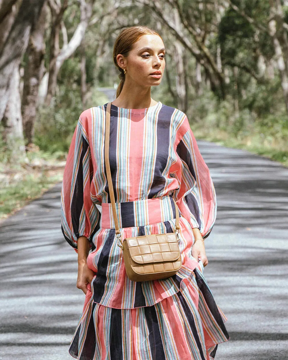 Clara Weave Crossbody - Vintage Tan