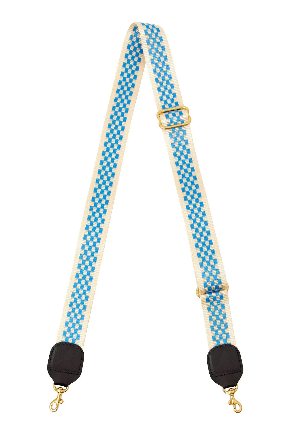 Clare V. Adjustable Strap in Cobalt & Cream Webbing