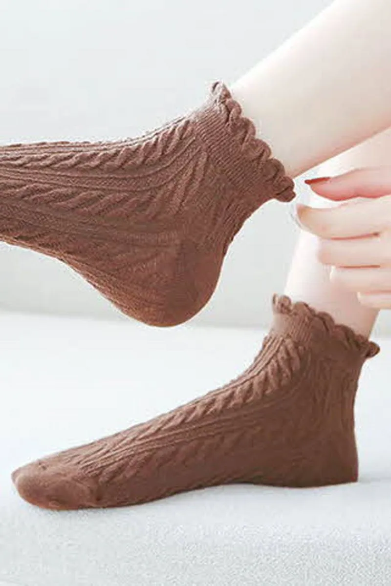 COTTON LACE TWIST FASHION SOCKS