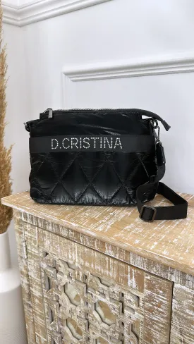 Cristina Black Quilted Shiny Bag