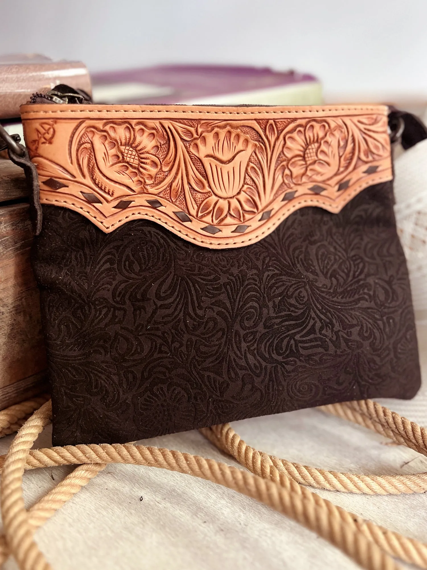 Darling Tooled Not Fooled Leather Crossbody