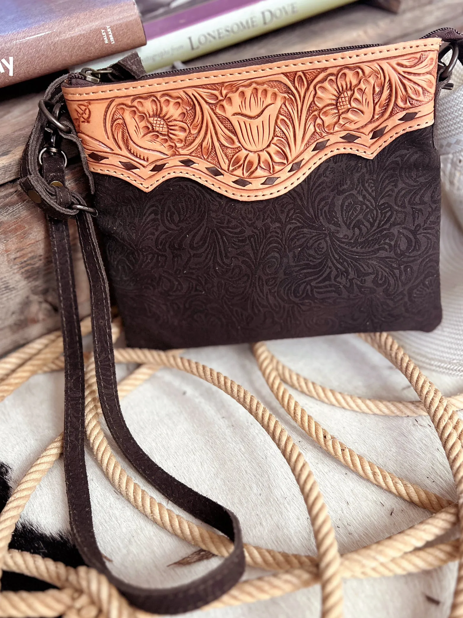 Darling Tooled Not Fooled Leather Crossbody