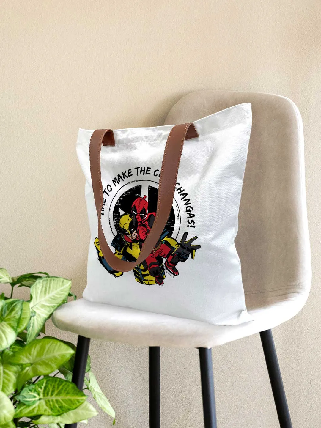 Deadpool and Wolverine Chims - Casual Tote Bag Canvas White Medium