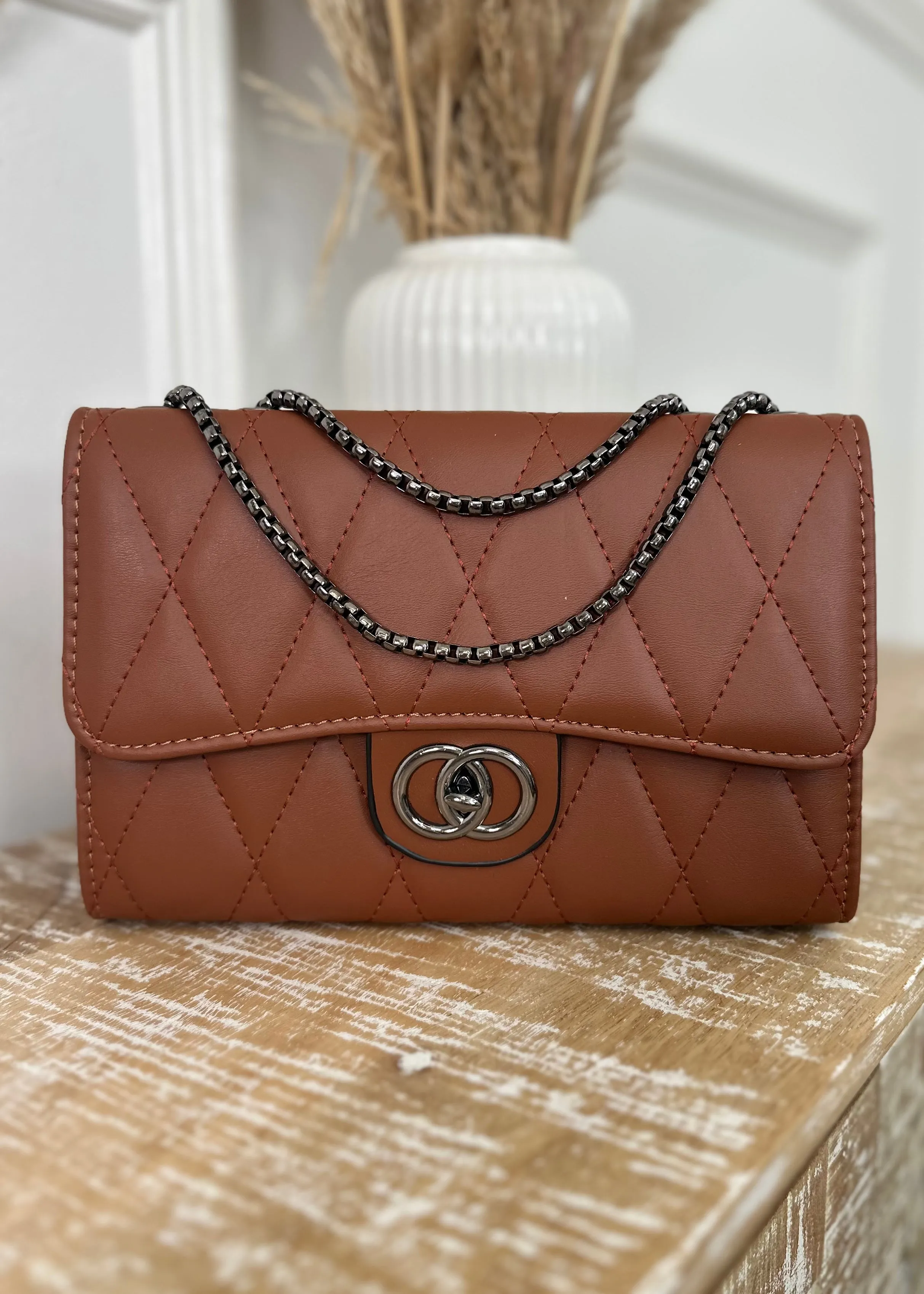 Elsa Brown Quilted Bag