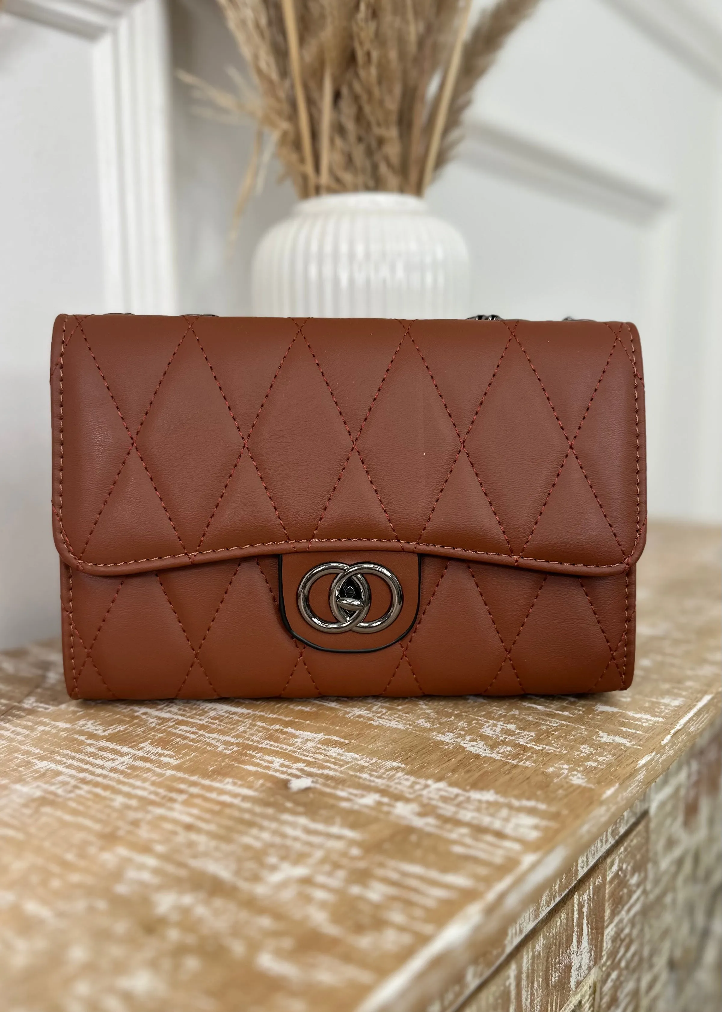 Elsa Brown Quilted Bag