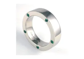 Emerald Side Stone band, White Gold