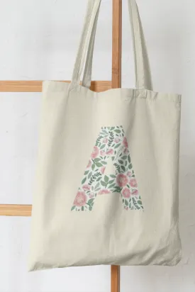 Essentials: Floral Initial Tote Bag