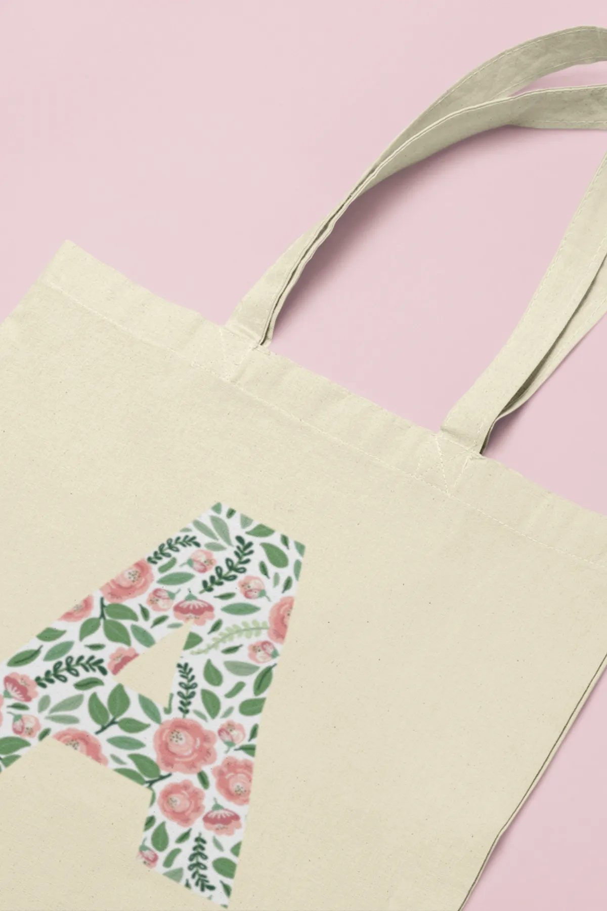 Essentials: Floral Initial Tote Bag