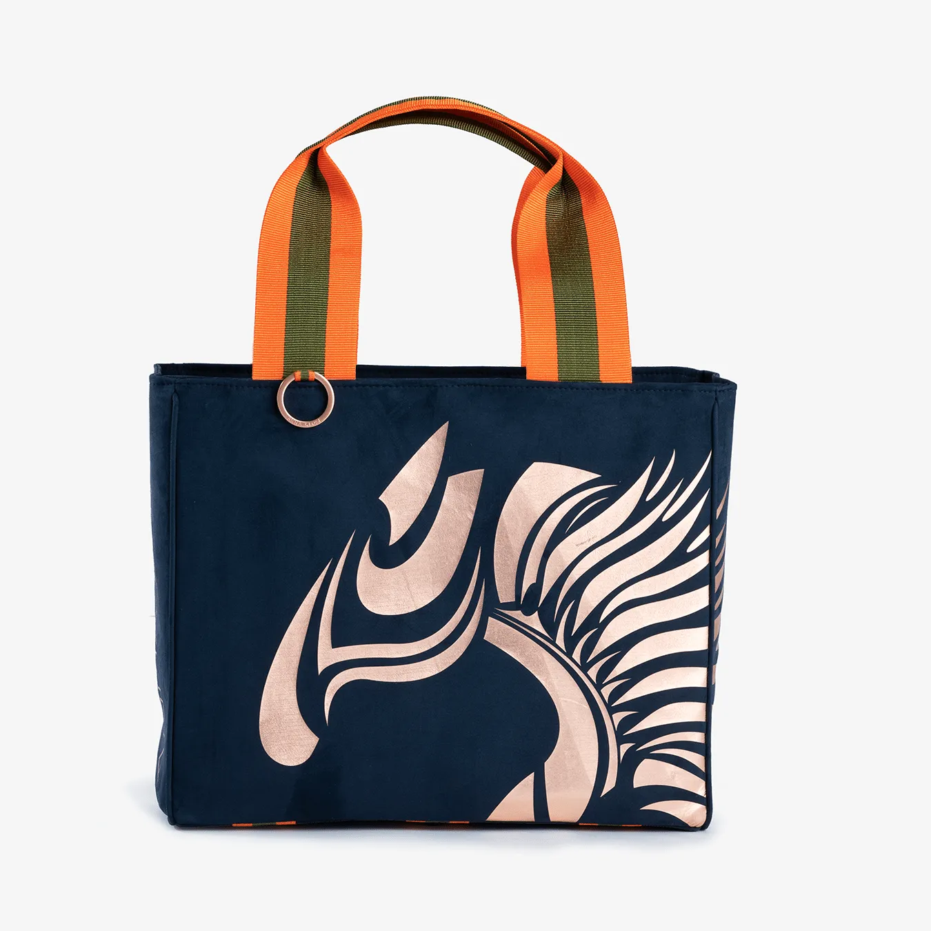 Exclusive Equestrian Tote "Oxford Blue" w. copper print