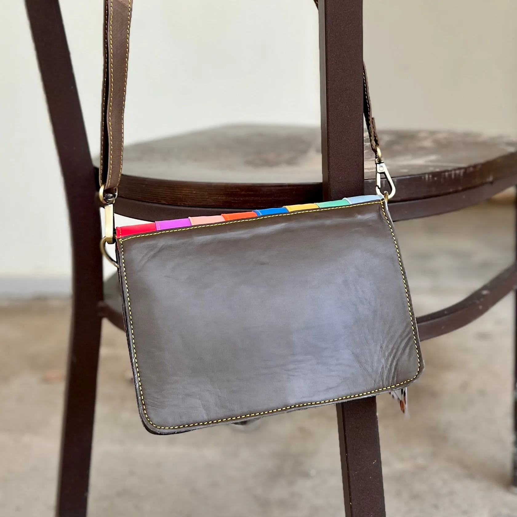 Flora Rainbow Leather Crossbody*