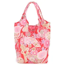 Foldable Bag Joy Asian Flower Red