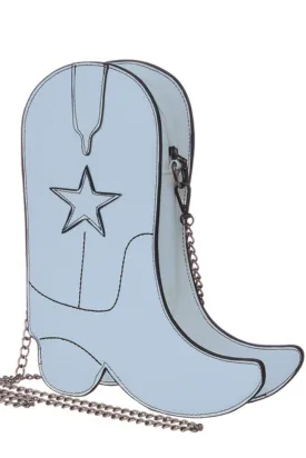 Giddy Up Crossbody Boot Bag- Blue