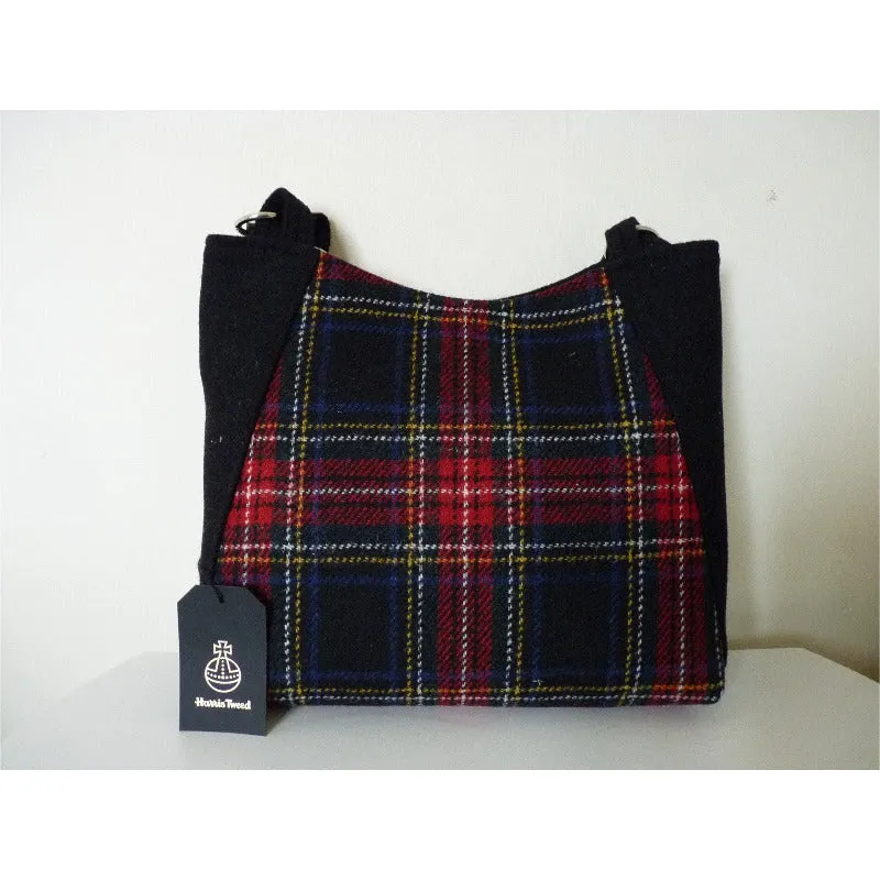 Harris Tweed Bag - Embsay Tote Bag - Black & Red Multi Check