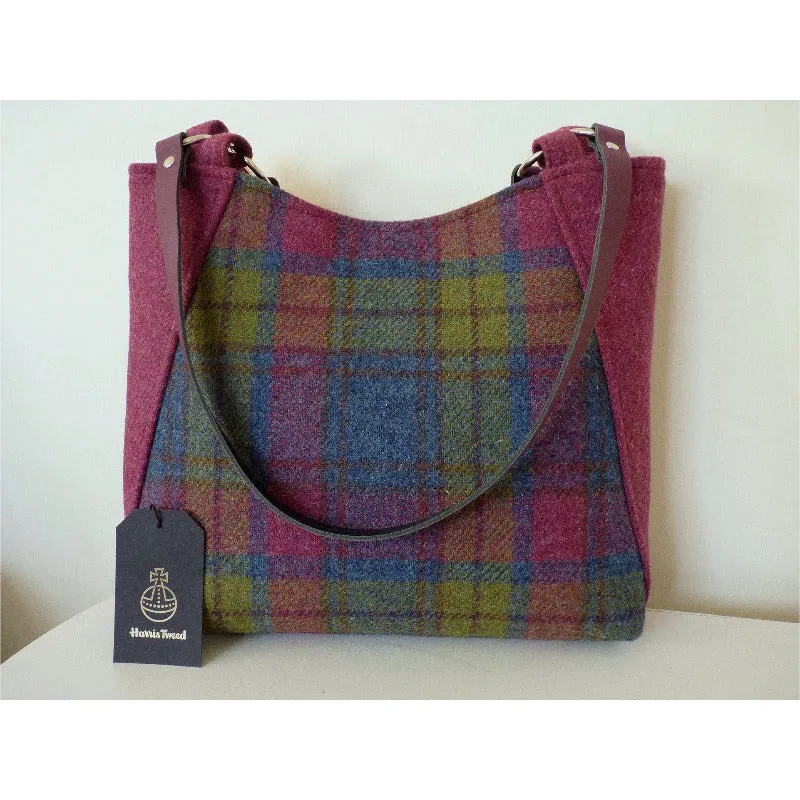 Harris Tweed Bag - Embsay Tote Bag - Raspberry & Multi