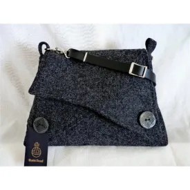 Harris Tweed Bag - Thornham Shoulder Bag - Charcoal | Tweed Bag Creations