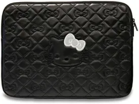 Hello Kitty Zip PU Quilted Bow Sleeve for 14" Laptop Black - HKCSZPEKHBPD