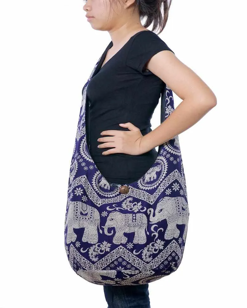 Hippie Sling Crossbody Bag Dark Blue